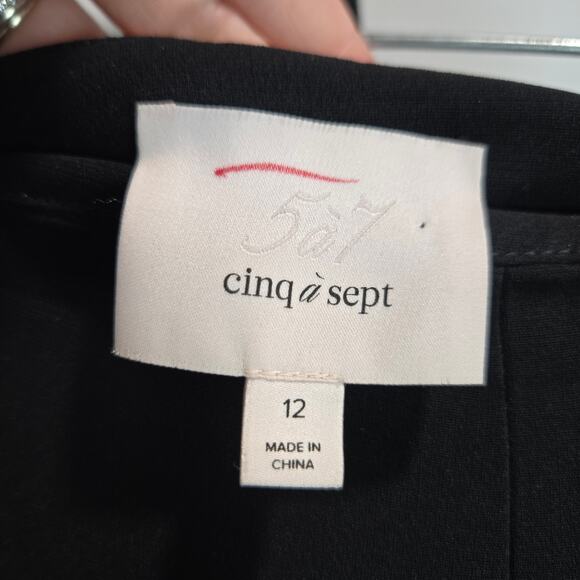 Cinq a Sept Viera Grommet Wide Leg Flare Dress Pants Formal Black 12 Whimsygoth - Picture 4 of 9